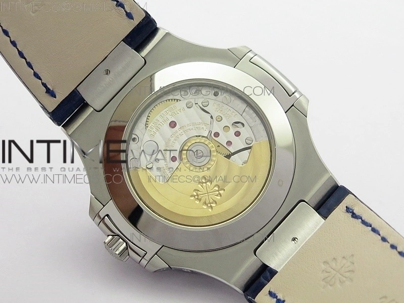 NAUTILUS 5726 SS GRF 1:1 BEST EDITION BLUE DIAL WORKING ANNUAL CALENDARON BLUE LEATHER STARP A.324 V2